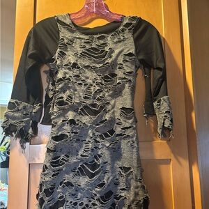 Kids Distressed Gray and Black Costume